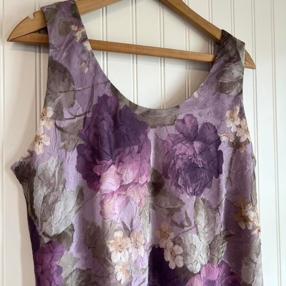 K Studio floral maxi dress fairy boho vintage 16P purple whimsy